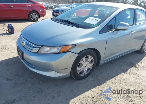 2012 Honda Civic Hybrid from USA, damaged, VIN JHMFB4F22CS010394